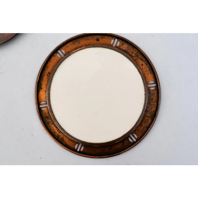 Art Deco Copper and Ceramic Coasters, Vienna, Austria, 1920s, Set of 6 For Sale - Image 6 of 11