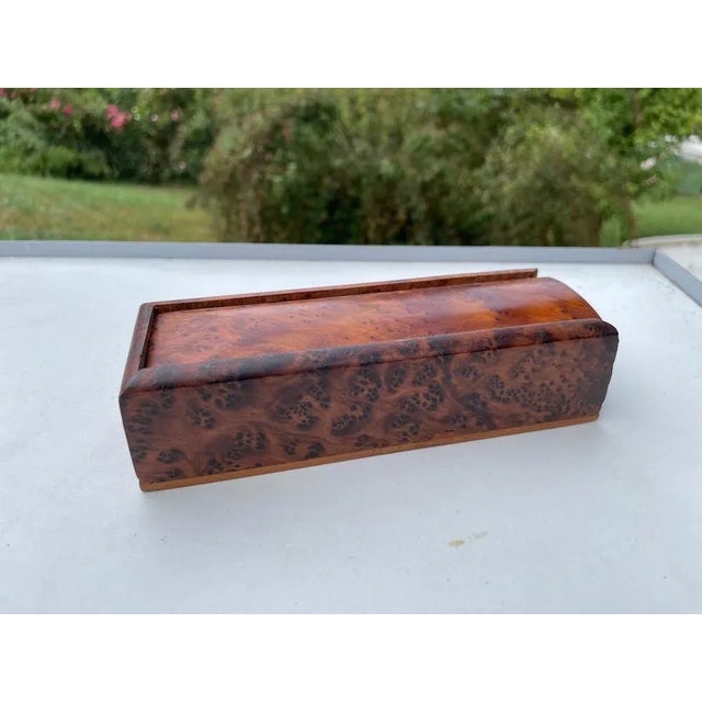 Decorative Brown Box in Light Wood, France, 1970s For Sale - Image 3 of 9