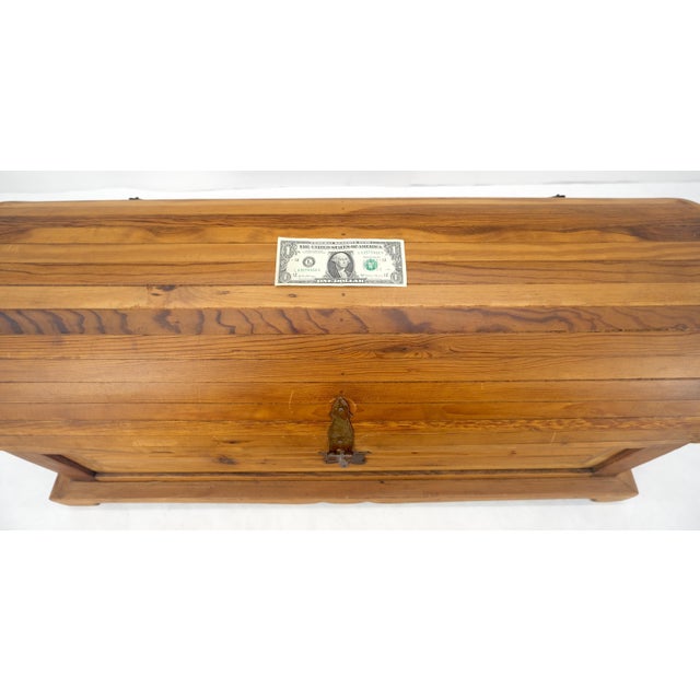 Barrel Shape Top Vintage Pine Wood Trunk Chest MINT For Sale - Image 9 of 17