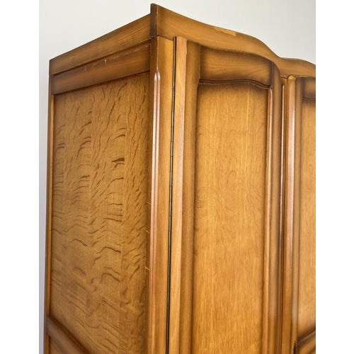 Vintage French Louis Carved Oak Triple Door Armoire For Sale - Image 12 of 18