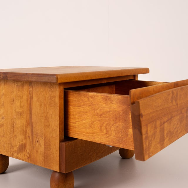 Wooden Bedside Tables with Rounded Feet, Set of 2 For Sale - Image 6 of 8