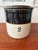 Antique Two-Tone Stoneware 2-Gallon Crock With Original Matching Lid – Cobalt "2" Salt Glaze Storage Jar For Sale - Image 12 of 18