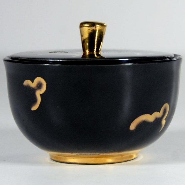 Black Art Deco Belgian Lidded Bowl, 1930s For Sale - Image 8 of 10