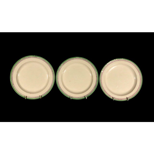 English Creamware Dinner Service, Hicks, Meigh & Co., Green Border, 21 Plates For Sale In Philadelphia - Image 6 of 10