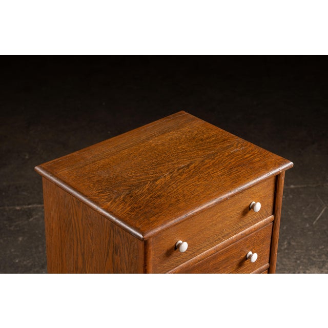 Vintage Oak Six-Drawer Swing-Out Cabinet For Sale In Chicago - Image 6 of 10
