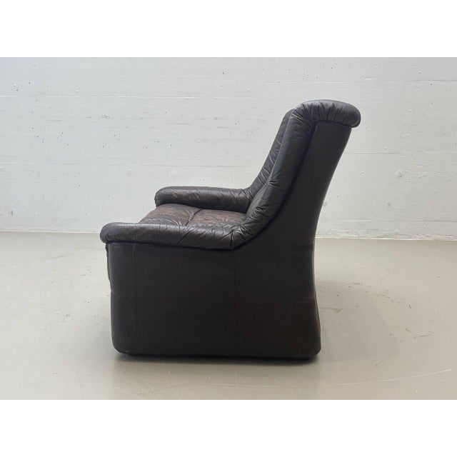 Vintage Black Leather Sofa, 1970s For Sale - Image 14 of 15