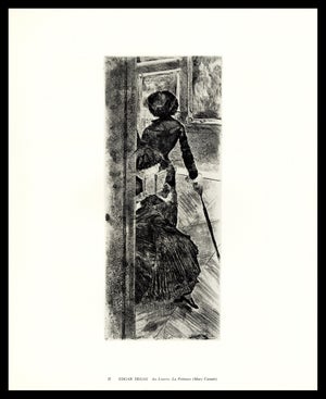 1974 Edgar Degas Collotype "Au Louvre: La Peinture" (Painter Mary Cassatt at the Louvre)