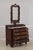 Antique Empire Burl Walnut Marble Top Dresser W. Mirror For Sale - Image 4 of 18