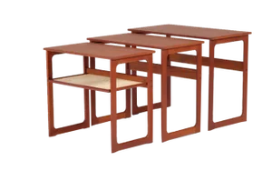 Nesting Tables in Teak by Johannes Andersen for CFC Silkeborg, Denmark, 1950s, Set of 3