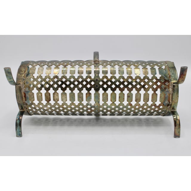 Silver Vintage English Silver Plate Biscuit Tray For Sale - Image 8 of 9