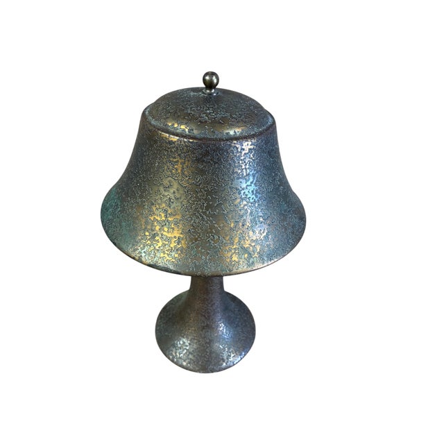 Antique Heintz Style Arts Crafts Copper Desk Lamp Mission Bell Top For Sale In Philadelphia - Image 6 of 10