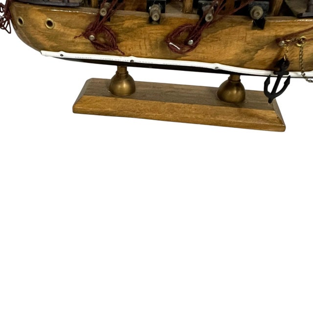 Vintage Wood Model Pirate Ship For Sale - Image 6 of 8