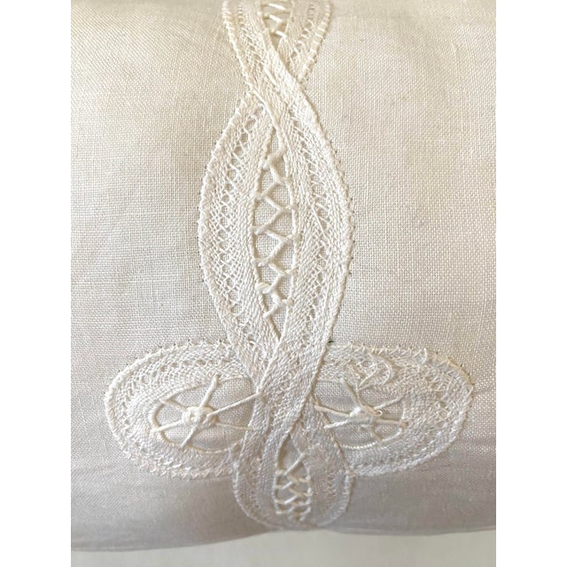 Textile Vintage White Lace Pillows, Set of 3 For Sale - Image 7 of 9