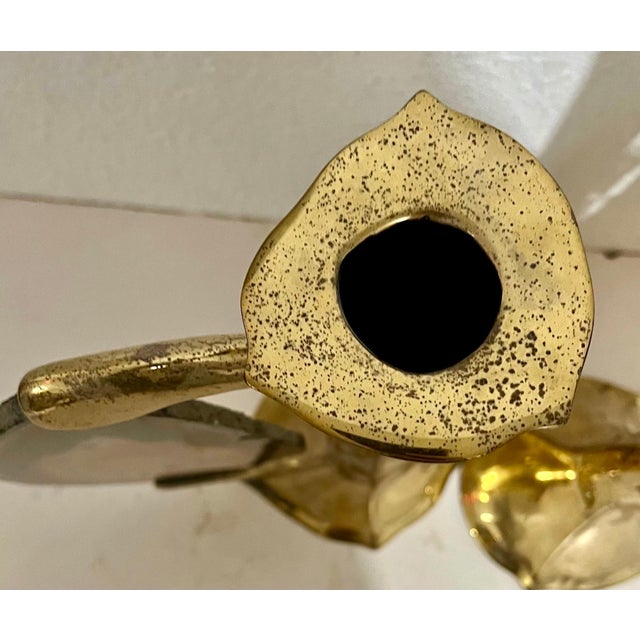 Jacques Duval Brasseur, 1970s French Brass & Raw Mineral Agate Specimen Sculpture Art Candlesticks Pair, c.1970's For Sale - Image 9 of 12