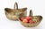 Set of 2 brass plant baskets/cachepots in the shape of a picnic basket can also be used as a fruit basket germany, 1940s...