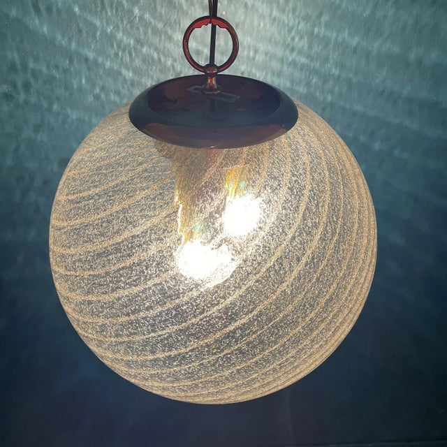 This large, beautiful vintage swirl Murano lamp La Murrina was made in Italy in the 70s. Perfect vintage condition. No...