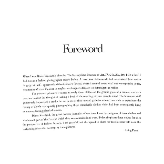 VREELAND, Diana [text by] Signed by Irving Penn on FFEP [95] pp. The Viking Press 1977 10 1/2" x 10 1/2" A superb...