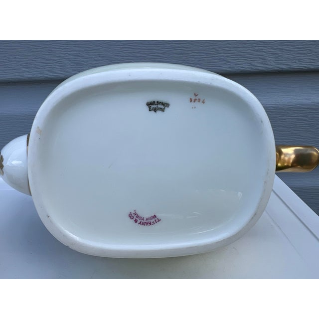 Ceramic 1900 Gold & Floral Cauldon for Tiffany Tea Set - Set of 3 For Sale - Image 7 of 10