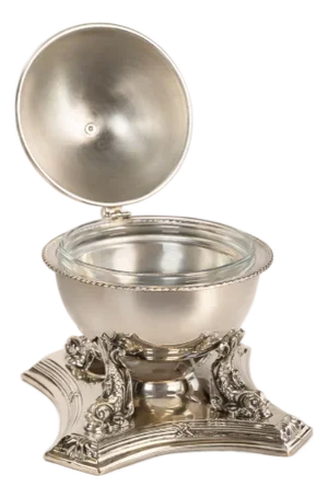 Globe Caviar Server — Ottoman Silver Plated, Handcrafted, Grand Bazaar Istanbul
