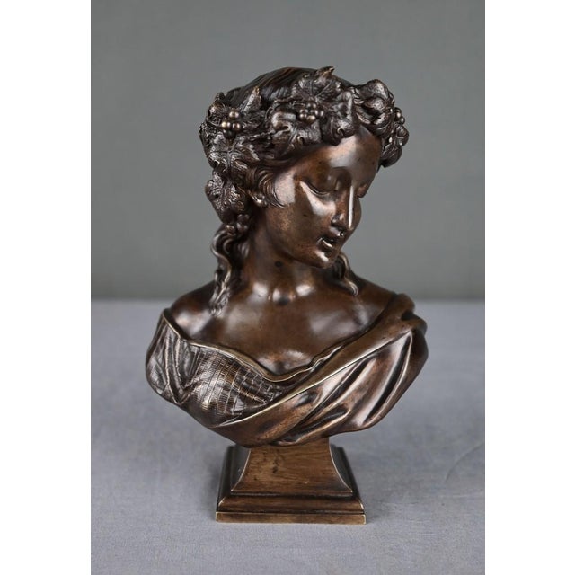 Bust of a Bacchante, 1890s, Bronze For Sale - Image 4 of 11