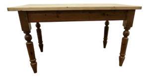 Pine Scrub Top Farmhouse Kitchen Table, 1940s
