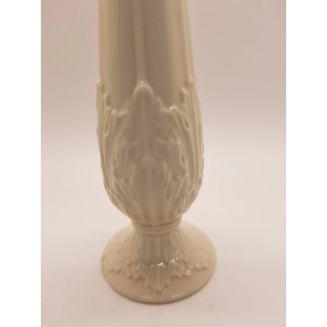 Beautiful Vintage 11" Ivory Porcelain Bud vase with beautiful embossed detail