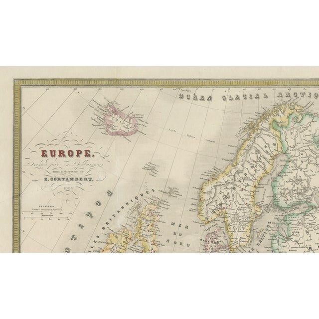 French Map of Europe with Russia, Scandinavia and Balkans from Cortambert, 1864 For Sale - Image 4 of 10