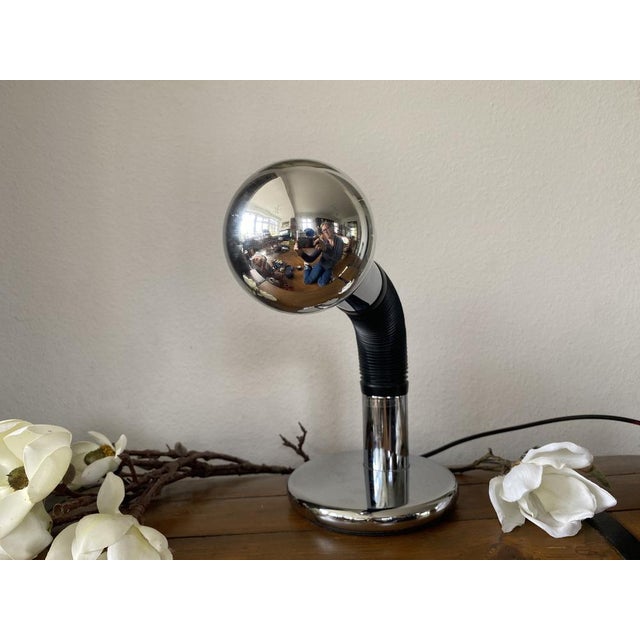 Vintage Italian Table Lamp in Chrome by Bellini for Targetti, 1970 For Sale - Image 10 of 18