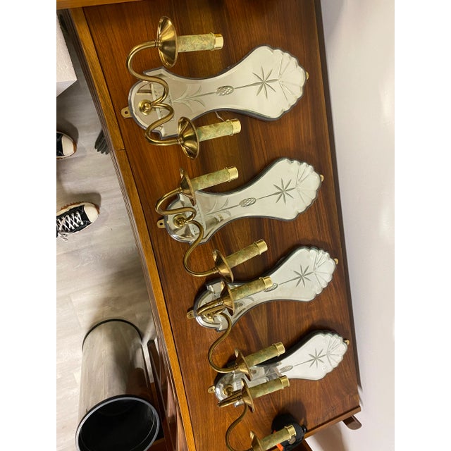 Silver 1940s Mirror Back Italian Sconces For Sale - Image 8 of 12