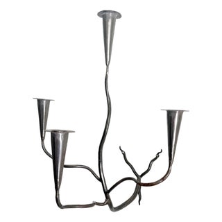 Hand-Forged Metal Wall Sconce Candelabra For Sale