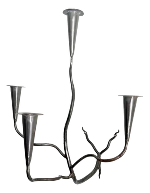 Hand-Forged Metal Wall Sconce Candelabra