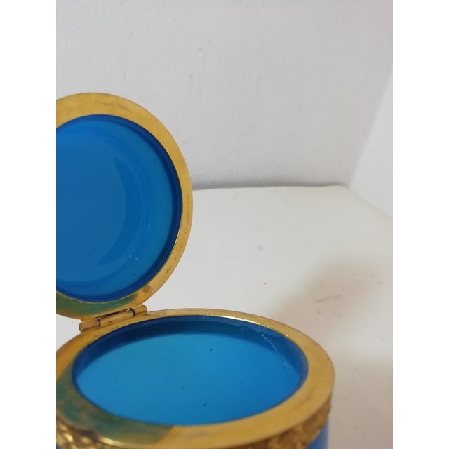 Blue Opaline Glass Box by F.lli Ferro Murano, Italy, 1930s For Sale - Image 10 of 11
