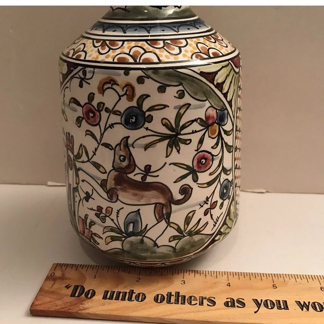 Vintage Hand Painted Portugal Nazari 9” Ceramic Vase For Sale - Image 6 of 7