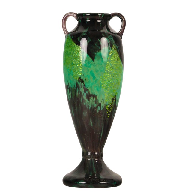Early 20th Century French Art Deco Nancy Daum Tall Decorative Vase For Sale - Image 9 of 9