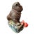 Vintage Shiwan Ware Shar-Pei Dog Sculpture | Handmade Ceramic Figure With Peaches | 12" Tall For Sale