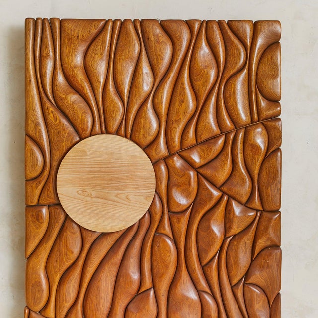 1980s Monumental French Carved Wood Wall Sculpture by Lucien Bénière For Sale - Image 5 of 8