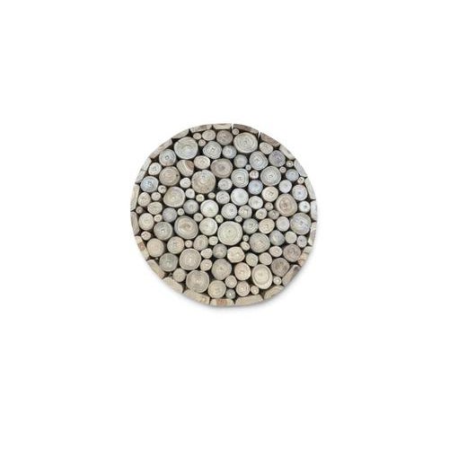 2000 - 2009 Round Wooden Table with Decorative Trunk Section Top For Sale - Image 5 of 7