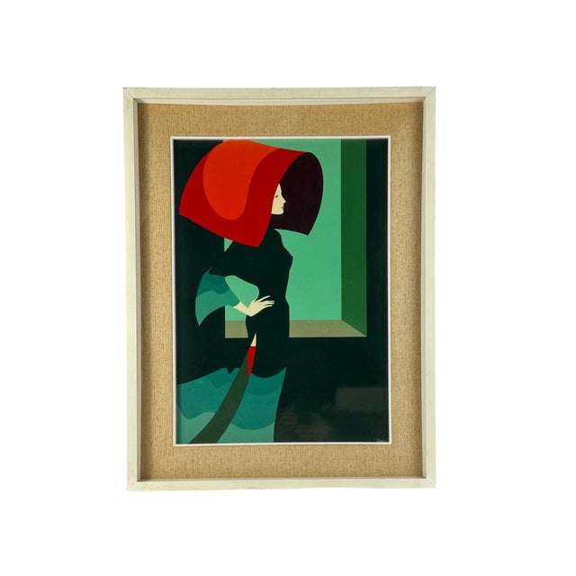 Wood Amleto Dalla Costa, Original Serigraph Framed, Milan Italy 1980s For Sale - Image 7 of 10