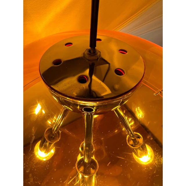 Mid-Century Modern Space Age Orange Sphere Pendant Lamp attributed to Raak Amsterdam For Sale - Image 6 of 12