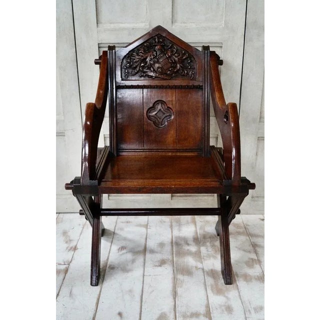 Set of Antique Gothic Oak Glastonbury Chairs For Sale - Image 16 of 16