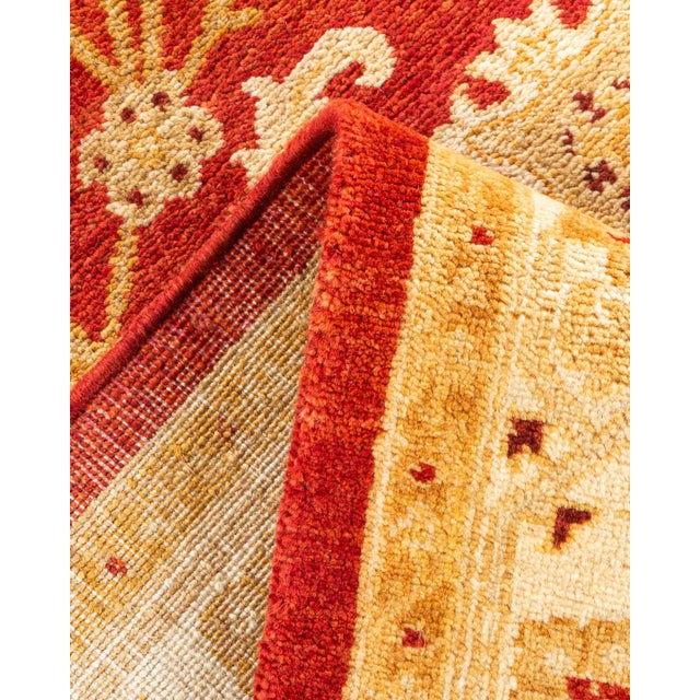 Eclectic, One-of-a-Kind Hand-Knotted Area Rug - Orange, 4' 1" x 6' 2" For Sale In New York - Image 6 of 8