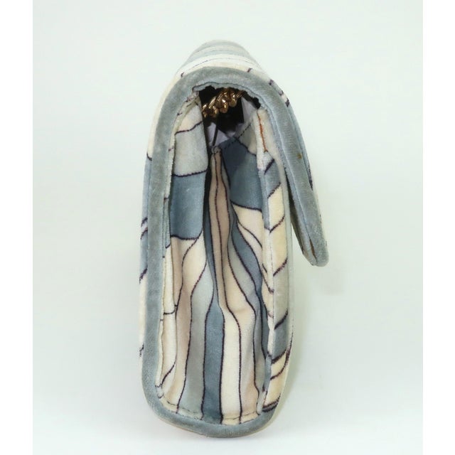 1970s Emilio Pucci Italian Velvet Convertible Clutch Shoulder Strap Handbag, c.1970 For Sale - Image 5 of 15
