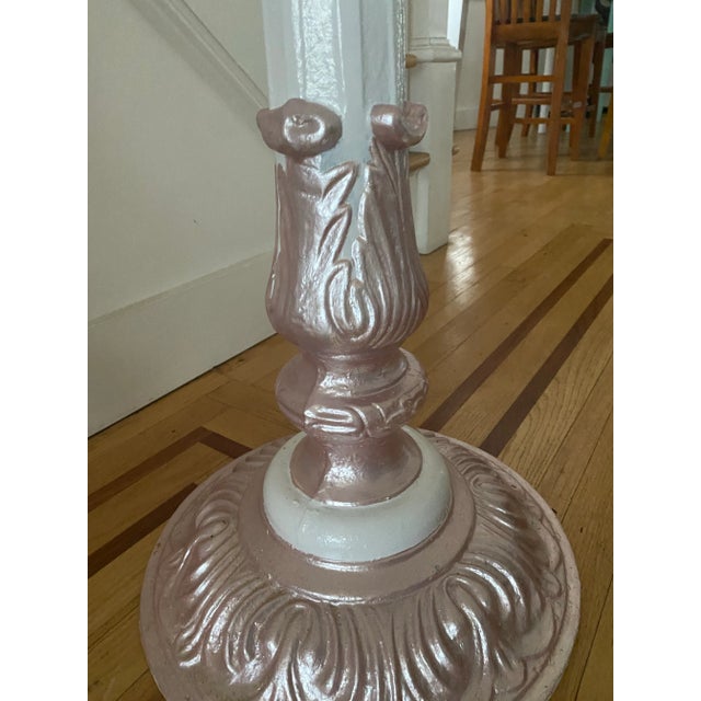 Metal Vintage Hand Painted Cast Iron Bistro Table Base For Sale - Image 7 of 9