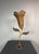 Large Mid-Century French Rattan Wicker Flower Tulip Table Lamp, 1960s For Sale - Image 10 of 16