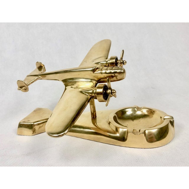 Polish Model PZL37 Łoś Desk Plane with Ashtray in Brass, 1930s For Sale - Image 11 of 15