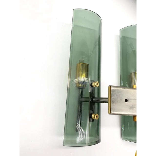 1960s Vintage Smoked Glass Wall Lamps, Italy, 1960, Set of 2 For Sale - Image 5 of 8