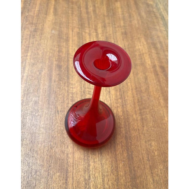 Vintage German Red Glass Solifleur Vase by Cari Zalloni for WMF For Sale - Image 5 of 15