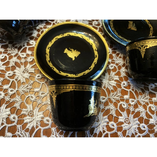 Lacquerware Cups and Saucers, 1960s, Set of 14 For Sale - Image 16 of 18