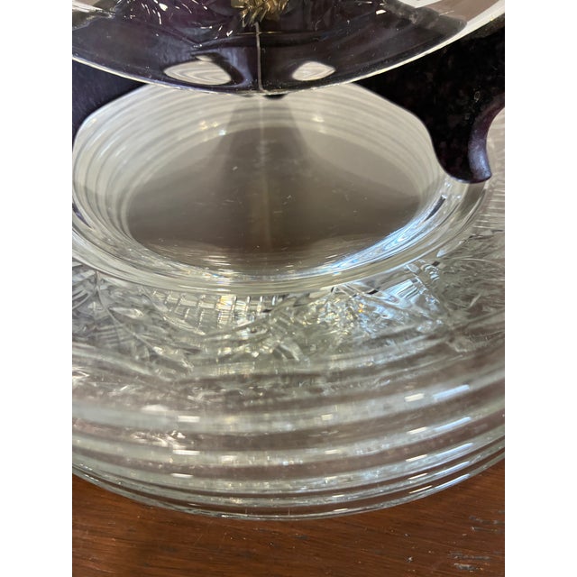 Transparent Vintage Pressed Glass Salad or Dessert Plates - Set of 7 For Sale - Image 8 of 11