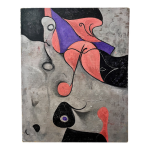 After Jean Miró, Pink and Purple Surrealism at Play